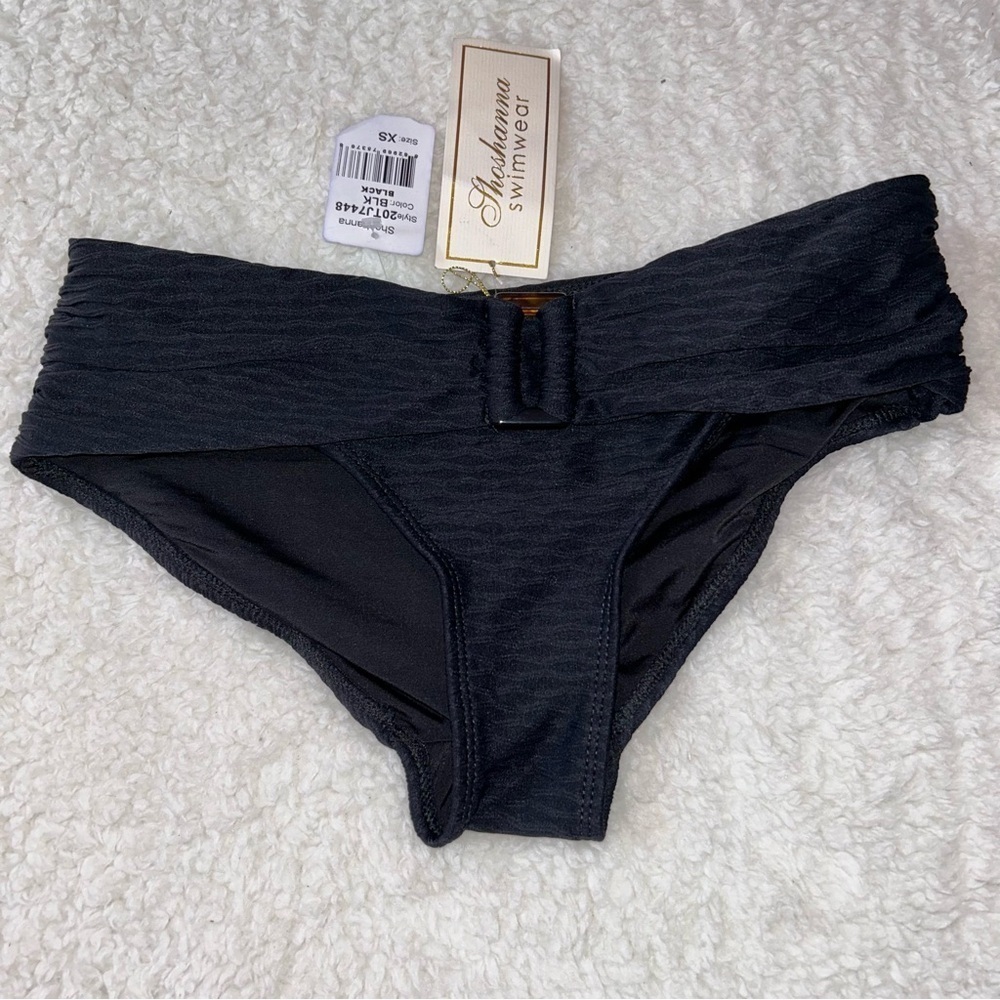 Shoshanna Black Textured Bikini Swim Bottoms XS NWT